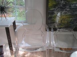 mid century modern acrylic chairs