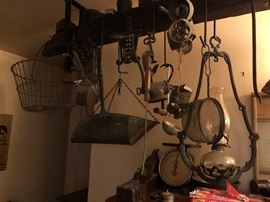 Old Kitchenwares, Oil Lamp w/ Hanging Bracket