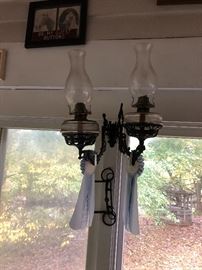 Oil Lamps w/ Brackets