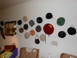 huge collection of vintage hats, eve bags