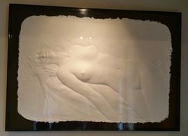 Frank Gallo paper relief reclining nude.