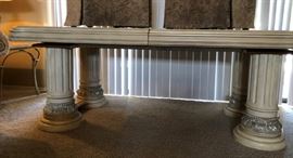 Michael Amini Dining Table, 4 Skirted Dining Chairs 