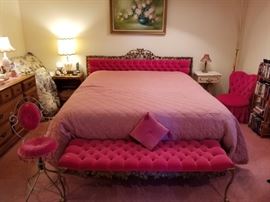 Hot pink Boudoir Bedroom set...king size bed!