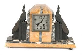 Art Deco marble mantle clock