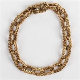 14k yellow gold chain link bracelet