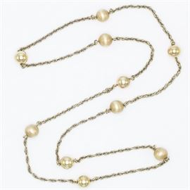 14k yellow gold spheres neck chain