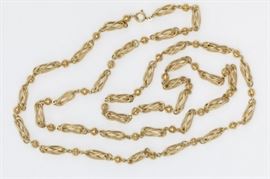18k yellow gold fancy link chain