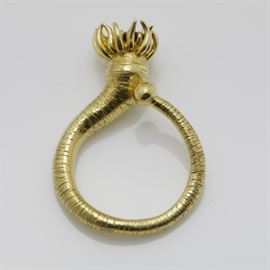18k yellow gold sea anemone ring