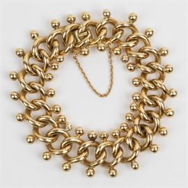 20k yellow gold fancy link bracelet