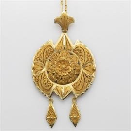 Cannetille 14k yellow gold necklace