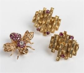 collection of ruby, diamond, 14k jewelry items