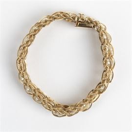 cultured pearl, 14k yellow gold bracelet