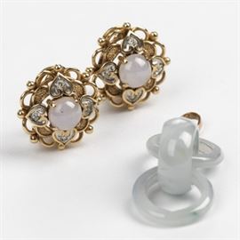 diamond, jade, 14k jewelry items
