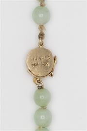 Gumps jade, 14k necklace