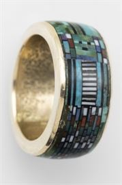 Irene and Carl Clark mans Yei dancer 14k ring