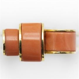 Modernist coral, 14k ring
