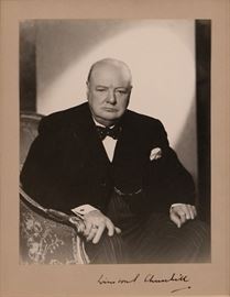 Autographed photographic portrait of Winston Churchill