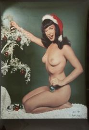 Bettie Page and Hugh Hefner autographed poster