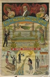 Ph. de Noran and Datura in their Mysterious Act Magic Poster