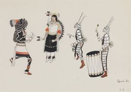 3 Painting Tonita Virgil Pena, a.k.a. Quah Ah Four Figurals in Ritual