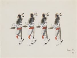1 Painting Tonita Virgil Pena, a.k.a. Quah Ah Four Figures Dancing