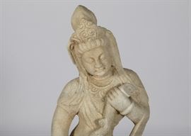 carved stone figure of Guanyin