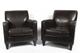 Contemporary leather club chairs