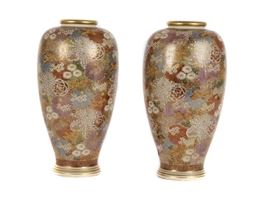 pair of Japanese Satsuma vases