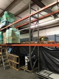 Pallet racking section Teardrop style.