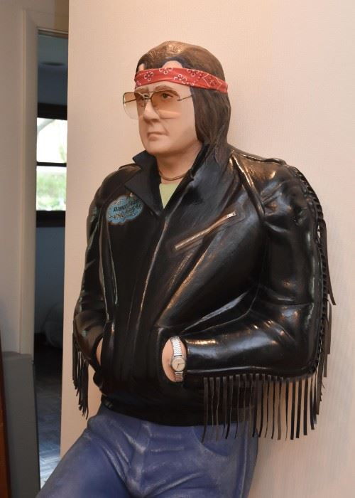 $2,200 - "Saturday Night Cowboy" Life-Size Sculpture by Loarie Rhodes (approx. 69" H)