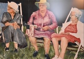 $1,600 - "4th of July" - Framed Original Artwork / Painting by Dale Rayburn (Approx. 52.25" L x 40" H including frame)