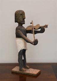 $200 - "Violin and Diaper" Art Sculpture by Tarajumara Indians (Approx. 17" H)