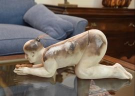 $900 - "Woman & Child" - Ceramic Art Sculpture by Liz Wolfe (Approx. 16" L x 6.5" H)