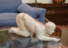 $900 - "Woman & Child" - Ceramic Art Sculpture by Liz Wolfe (Approx. 16" L x 6.5" H)