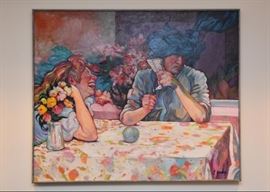 $900 - "Looking to the Future" - Original Artwork / Painting by Linda Kardoff (Approx. 48" L x 40" H)