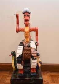 $600 - "Nero" Art Sculpture by Joann Meshen (Approx. 16" L x 9" W x 21" H not including base)