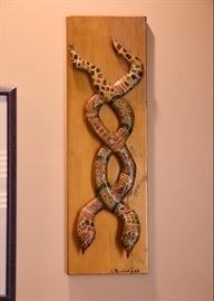 $300 - Intertwined Snakes Wall Art L. Blume (Approx. 8" L x 25.5" H)