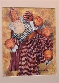 $300 - "Juggler" - Original Artwork by Aletha Jones (Approx. 18.5" L x 21" H including frame)
