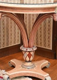 $1,200 - One-of-a-Kind Art Piece - Side Table with Elephants by Jan Miller