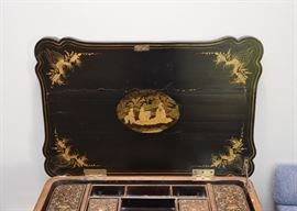 $400 - Vintage Oriental Sewing Table from Marshall Fields, Hand Painted in France & China