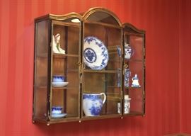 $250 - Antique Metal & Glass Display Cabinet (Wall Mount)
