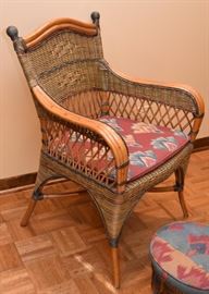 $120 - Bamboo & Wicker Armchair