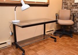 $100 - Modern Metal Desk with Glass Top
