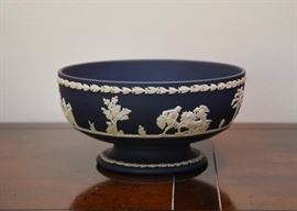 $175 - Wedgwood Dark Blue Jasperware Sacrifice Footed Bowl