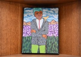 $100 - "Man with Green Hair" Original Artwork by Jackie Ritke (Approx. 9.5" L x 12.25" H)