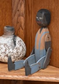 Wooden Folk Art Doll - Black Americana