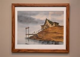 $350 - "Pier and Water" Original Artwork by M. Malinowski (Approx. 26.5" L x 22.5" H)