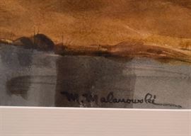 $350 - "Pier and Water" Original Artwork by M. Malinowski (Approx. 26.5" L x 22.5" H)