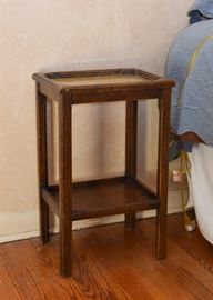 Side Table with Gold Metal Inset Top