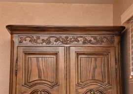 $150 - Carved Wood Armoire